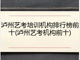 泸州艺考培训机构排行榜前十(泸州艺考机构前十)