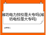潍坊电力技校是大专吗(潍坊电校是大专吗)