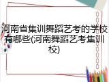 河南省集训舞蹈艺考的学校有哪些(河南舞蹈艺考集训校)