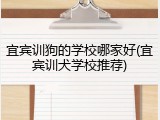 宜宾训狗的学校哪家好(宜宾训犬学校推荐)