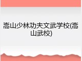 嵩山少林功夫文武学校(嵩山武校)