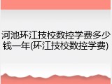 河池环江技校数控学费多少钱一年(环江技校数控学费)