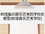 蚌埠集训音乐艺考的学校在哪里(蚌埠音乐艺考学校)