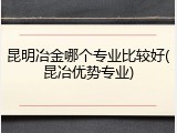 昆明冶金哪个专业比较好(昆冶优势专业)