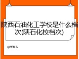 陕西石油化工学校是什么档次(陕石化校档次)