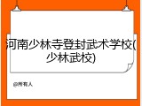 河南少林寺登封武术学校(少林武校)