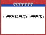 中专怎样自考(中专自考)