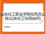 山东化工职业学院校风怎么样(山东化工校风如何)