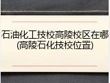 石油化工技校高陵校区在哪(高陵石化技校位置)
