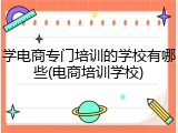 学电商专门培训的学校有哪些(电商培训学校)