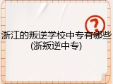 浙江的叛逆学校中专有哪些(浙叛逆中专)