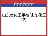 山东省化工学校(山东化工校)