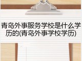 青岛外事服务学校是什么学历的(青岛外事学校学历)