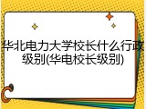 华北电力大学校长什么行政级别(华电校长级别)