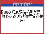 临夏永靖县编程培训学费一般多少钱(永靖编程培训费用)