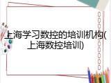上海学习数控的培训机构(上海数控培训)