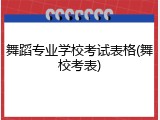 舞蹈专业学校考试表格(舞校考表)