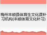 梅州丰顺县体育生文化课补习机构(丰顺体育文化补习)