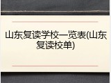 山东复读学校一览表(山东复读校单)