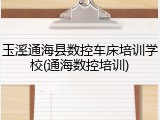 玉溪通海县数控车床培训学校(通海数控培训)