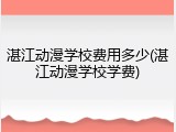 湛江动漫学校费用多少(湛江动漫学校学费)
