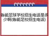 鲁能足球学校招生电话是多少啊(鲁能足校招生电话)