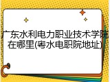 广东水利电力职业技术学院在哪里(粤水电职院地址)