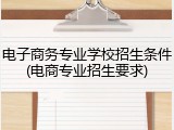 电子商务专业学校招生条件(电商专业招生要求)