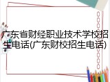 广东省财经职业技术学校招生电话(广东财校招生电话)