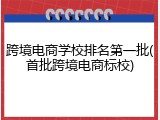 跨境电商学校排名第一批(首批跨境电商标校)