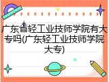 广东省轻工业技师学院有大专吗(广东轻工业技师学院大专)