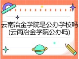 云南冶金学院是公办学校吗(云南冶金学院公办吗)