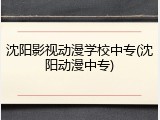 沈阳影视动漫学校中专(沈阳动漫中专)