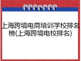 上海跨境电商培训学校排名榜(上海跨境电校排名)