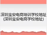 深圳宝安电商培训学校地址(深圳宝安电商学校地址)