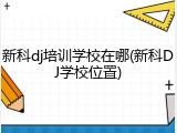 新科dj培训学校在哪(新科DJ学校位置)