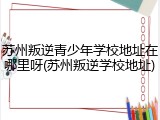 苏州叛逆青少年学校地址在哪里呀(苏州叛逆学校地址)