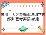 银川十大艺考舞蹈培训学校(银川艺考舞蹈培训)