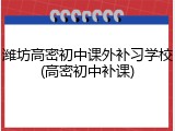 潍坊高密初中课外补习学校(高密初中补课)