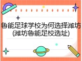 鲁能足球学校为何选择潍坊(潍坊鲁能足校选址)