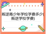 叛逆青少年学校学费多少(叛逆学校学费)