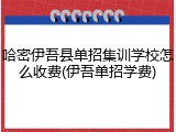 哈密伊吾县单招集训学校怎么收费(伊吾单招学费)