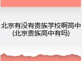 北京有没有贵族学校啊高中(北京贵族高中有吗)
