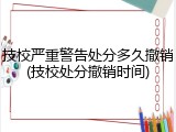 技校严重警告处分多久撤销(技校处分撤销时间)