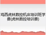 鸡西虎林数控机床培训班学费(虎林数控培训费)