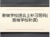 寄宿学校适合上补习班吗(寄宿学校补课)