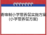 寄宿制小学营养餐实施方案(小学营养餐方案)