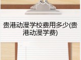 贵港动漫学校费用多少(贵港动漫学费)