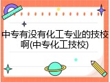 中专有没有化工专业的技校啊(中专化工技校)