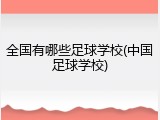 全国有哪些足球学校(中国足球学校)